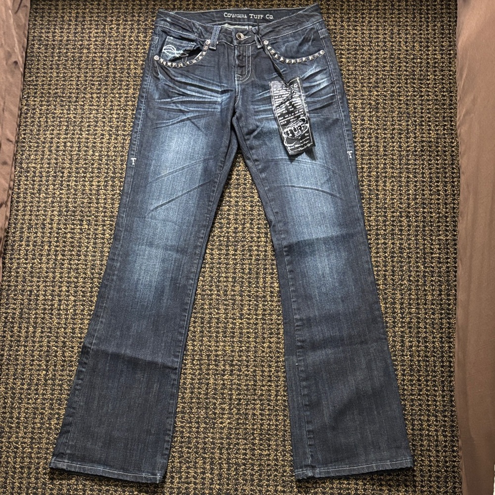 NWT Women’s Size 27X33 Cowgirl Tuff Sweet Stretch Denim Dark Wash Bootcut Jeans